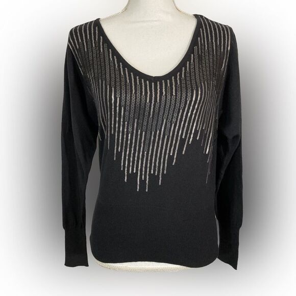 Worthington Tops - Worthington Top Women’s S Black Sequin Knit Blouse Casual Career Night Out